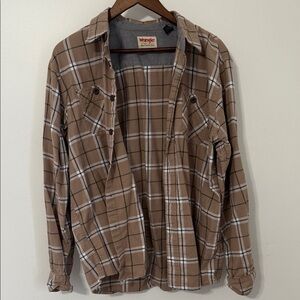 Wrangler Tan Plaid Shirt Jacket